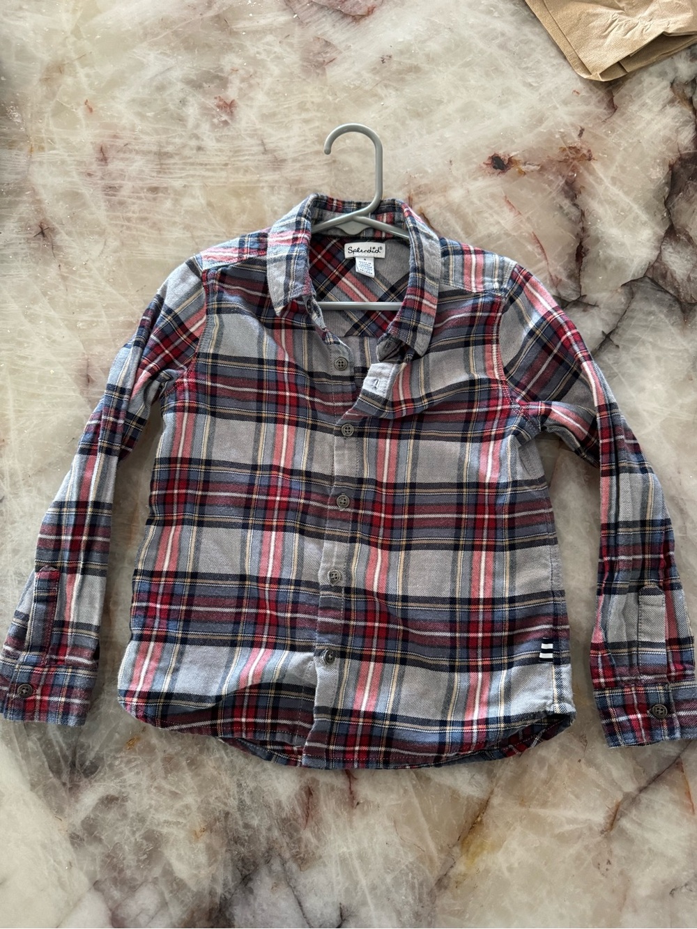 Splendid Red, Gray & Navy Plaid Button-Down Shirt